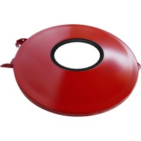 Red lid with opening