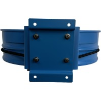 blue wall-mounted bin bag holder