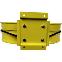 yellow wall-mounted bag holder