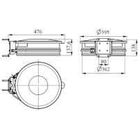 Wandhalterung aus grauem Stahl für Müllbeutel mit Deckel.