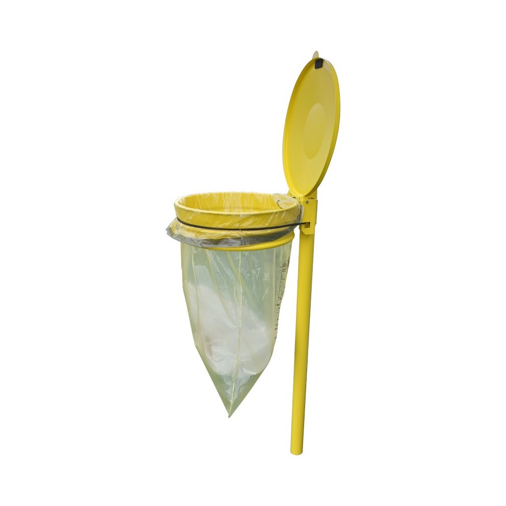 Yellow bin bag holder