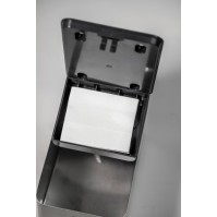 Elegant stainless steel dispenser, robust, capacity 500 sheets