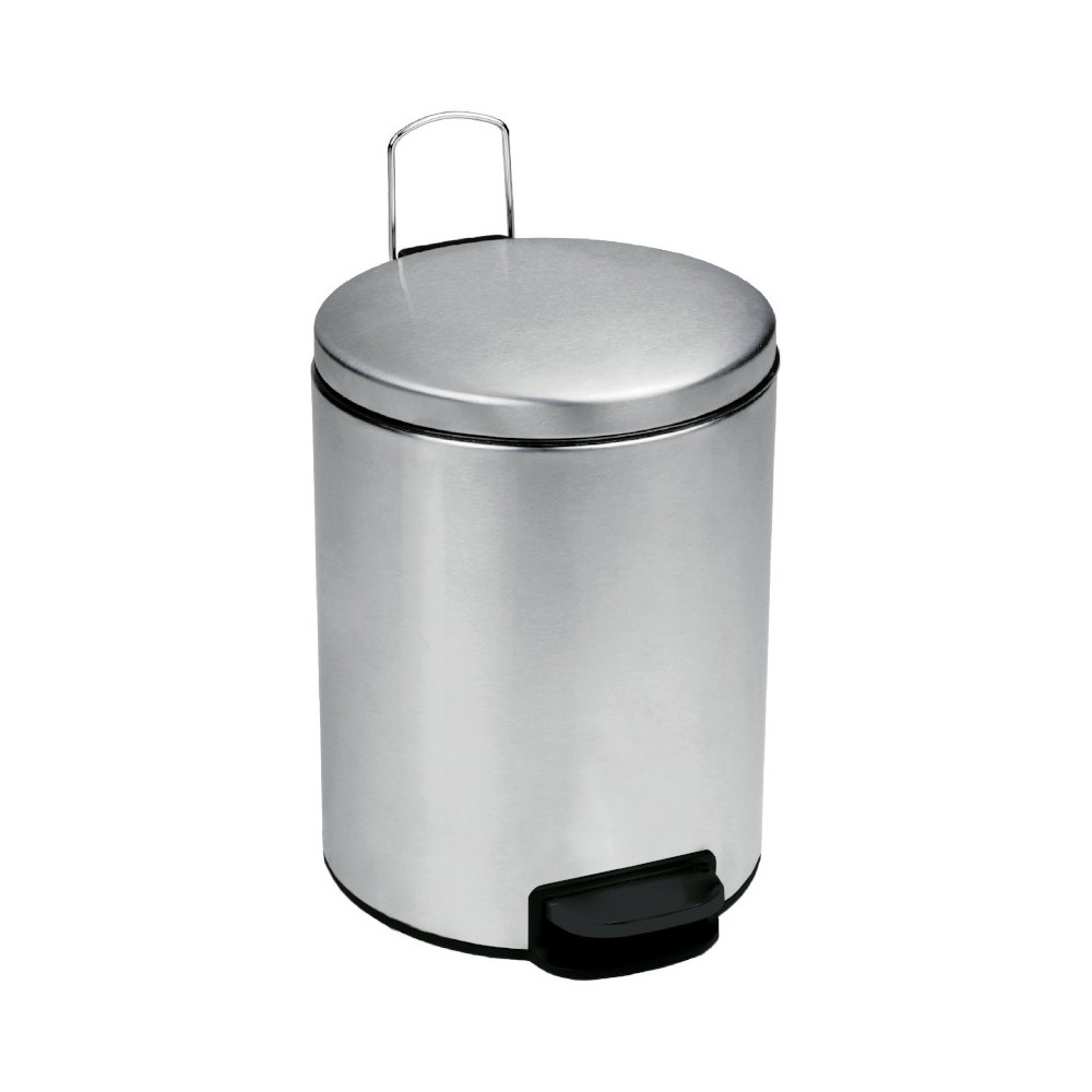 Compact stainless steel pedal bin