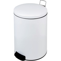 Compact white pedal bin