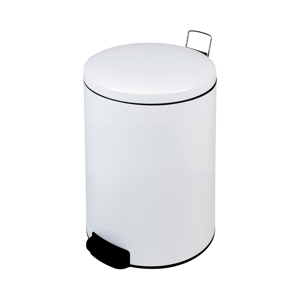 Compact white pedal bin