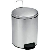 Elegant brushed stainless steel bin