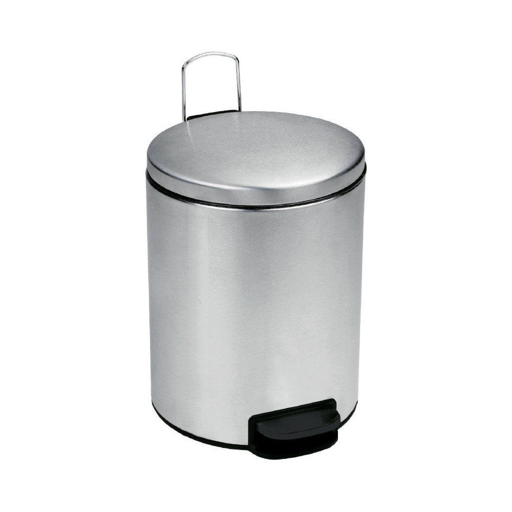 Elegant brushed stainless steel bin