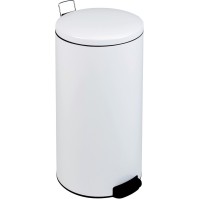 White pedal bin 30L