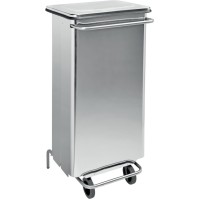 Stainless steel mobile container with pedal