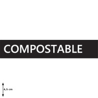 Tri-selective adhesive compostable waste