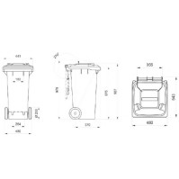 Robust yellow 120L bin with UV-resistant HDPE wheels