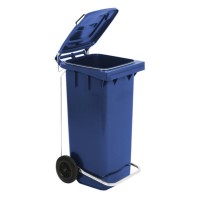 Blue bin 120L HDPE robust wheel selective sorting