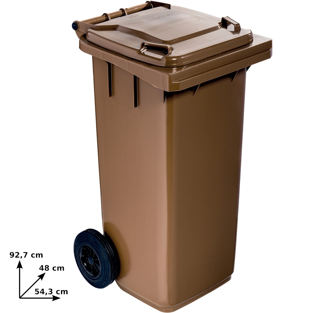 Brown 120L wheelie bin practical and robust