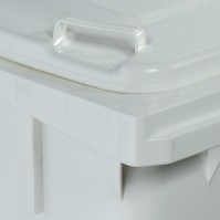 White 120L bin with sturdy wheels for selective sorting