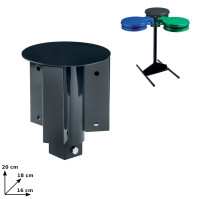Pfosten auf Sockel zum Aufstellen für 3 Müllsackhalterungen