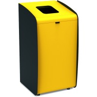 Robust modular 80L yellow recycling bin