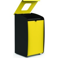 Durable modular yellow waste bin easy opening 80L