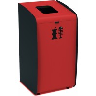 Modular red waste bin easy sorting recycling