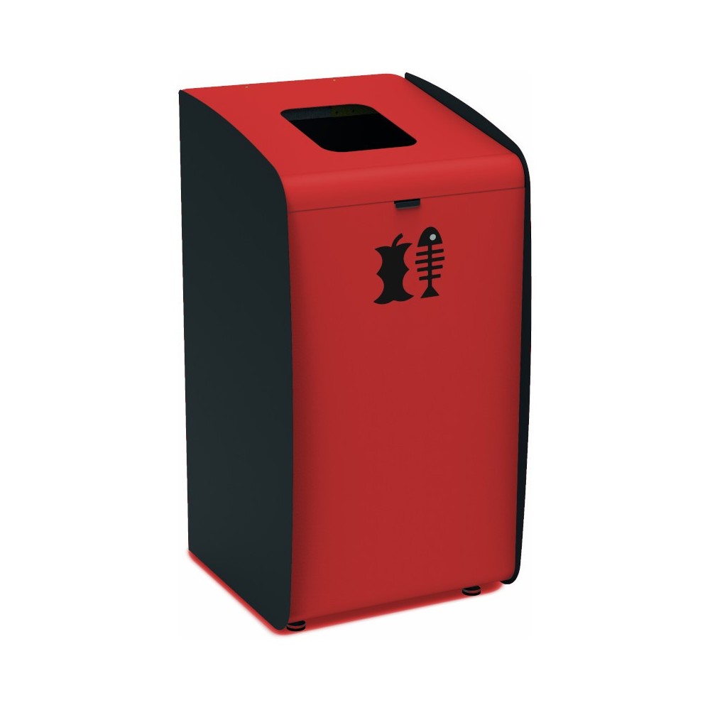 Modular red waste bin easy sorting recycling