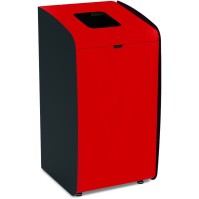 Robust modular red recycling bin 80L