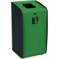 Borne tri déchets verte structure robuste 80L modulable