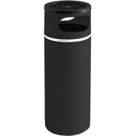 Fireproof plastic waste bin ashtray 25 litres black