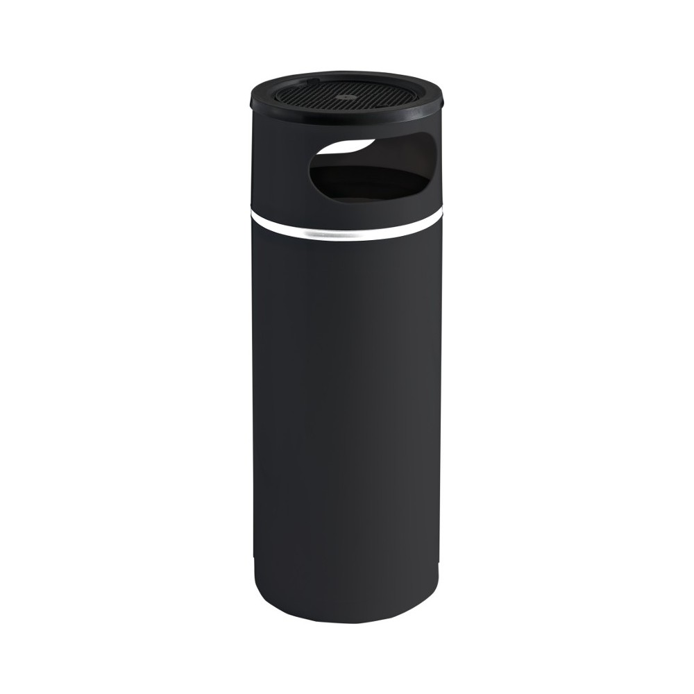 Fireproof plastic waste bin ashtray 25 litres black