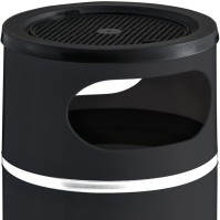 Fireproof plastic waste bin ashtray 25 litres black