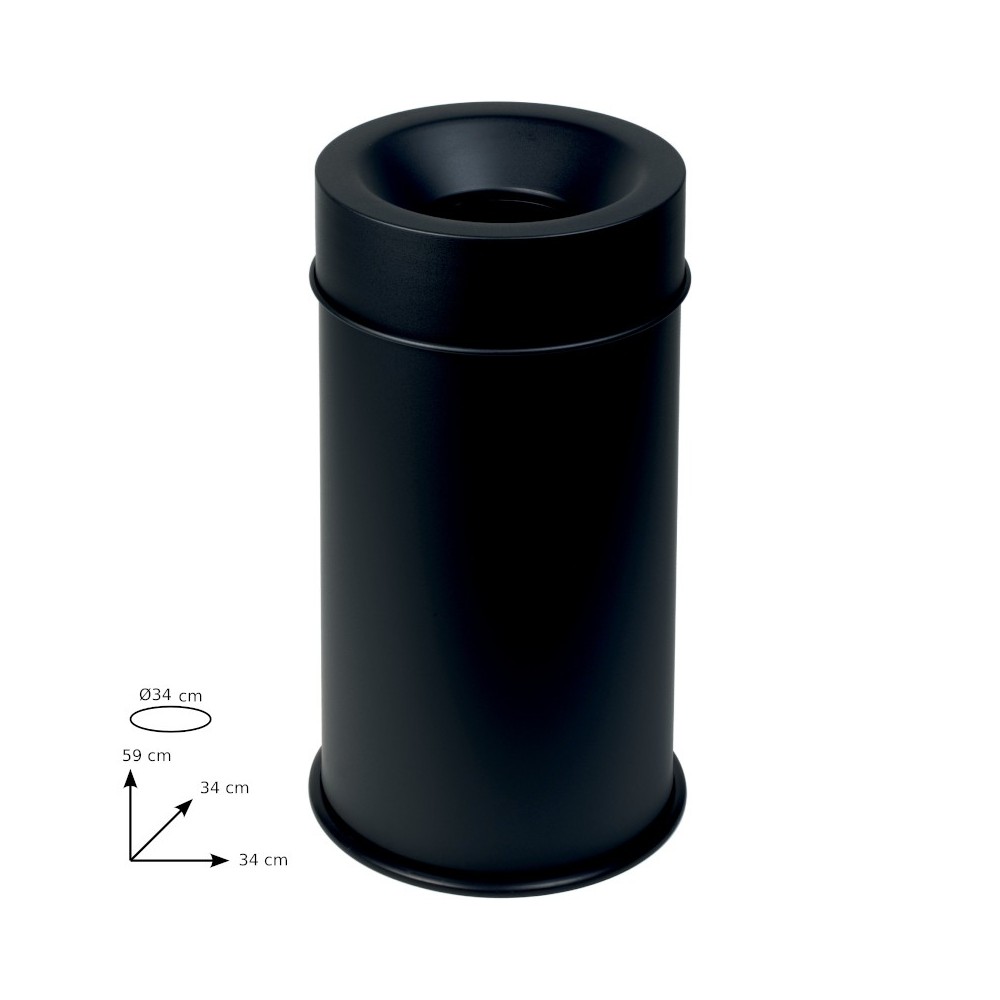 Durable black fireproof bin office eco-friendly safety