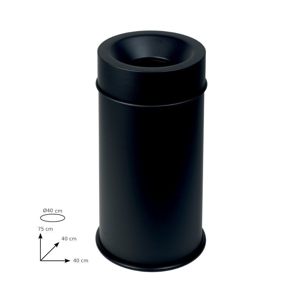 Black fireproof bin 90L maximum security