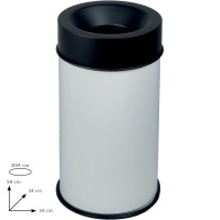 Black fire-resistant bin, 50L capacity, durable and safe