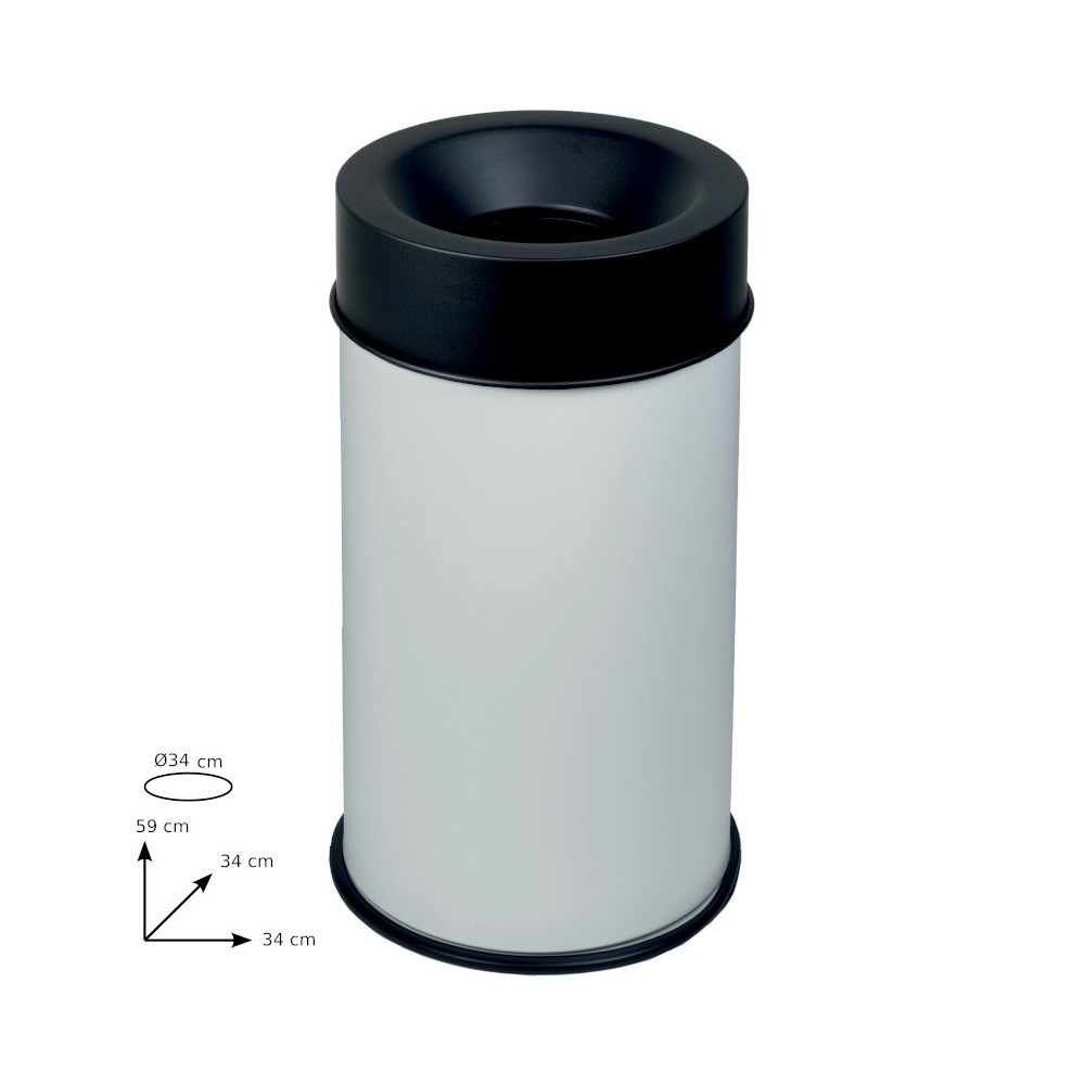 Black fire-resistant bin, 50L capacity, durable and safe