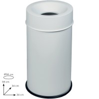 White fireproof bin 50L capacity robust security