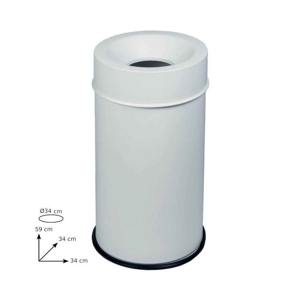 White fireproof bin 50L capacity robust security