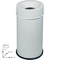 White fire-resistant bin 90L durable and secure