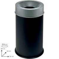 Black fireproof bin