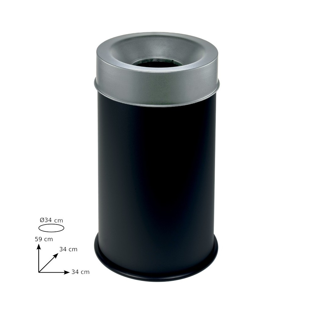 Black fireproof bin