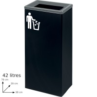 Grauer, dreifach sortierter Papierkorb 42L elegantes rechteckiges Design