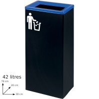 Blue 42L elegant rectangular design recycling bin