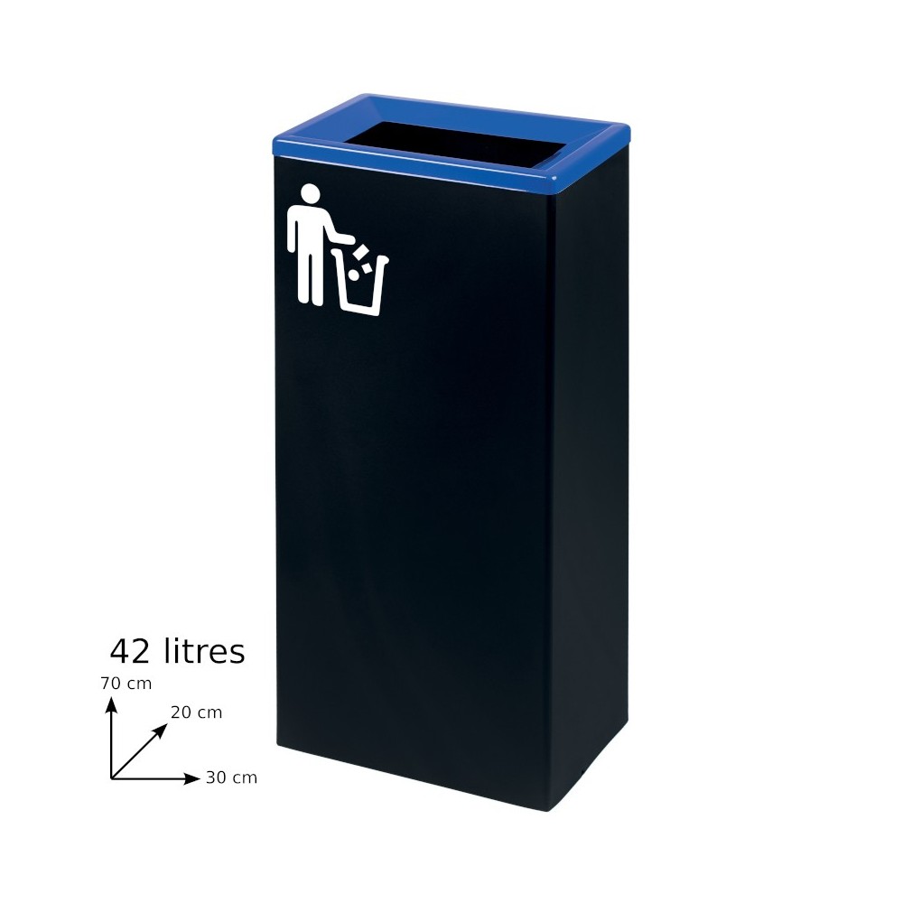 Blue 42L elegant rectangular design recycling bin