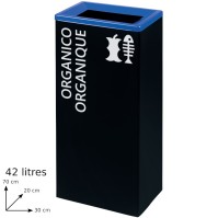 Robust and aesthetic blue 42L recycling bin