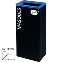 Durable blue 42L rectangular recycling bin