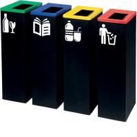 Durable blue recycling bin with 60L capacity