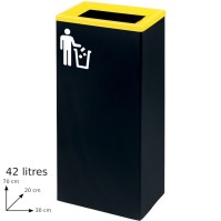 Yellow 42L tri-selective rectangular design bin.