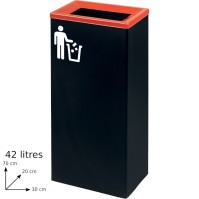 Red 42L rectangular practical eco-friendly recycling bin