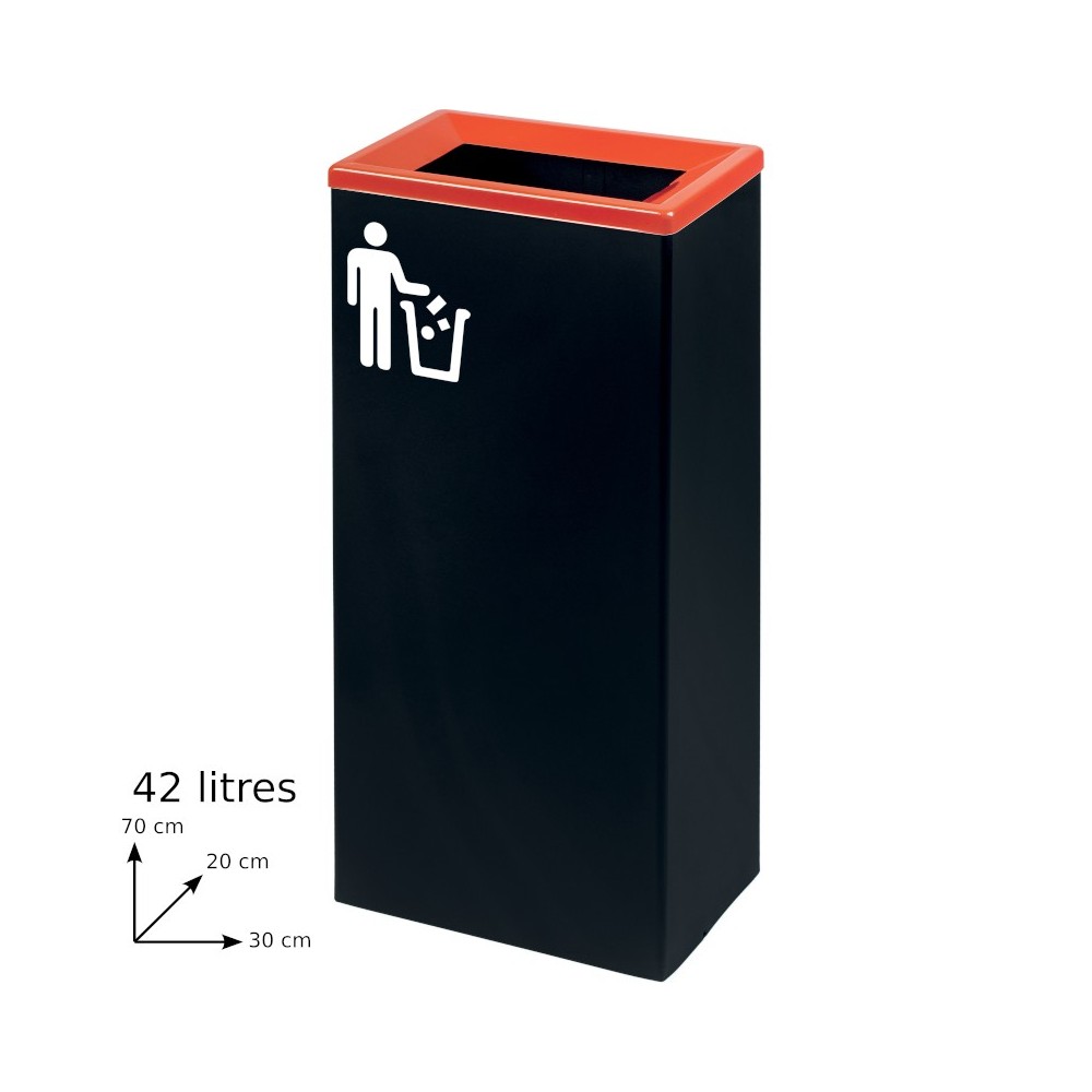 Red 42L rectangular practical eco-friendly recycling bin