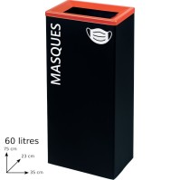 Robust red tri-selective bin 60 litres rectangular