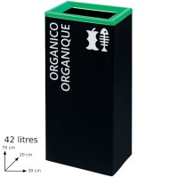 Green 42L tri-selective bin rectangular practical design