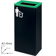 Green recycling bin sustainable 42 litres design