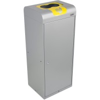 Yellow recycling bin for plastic